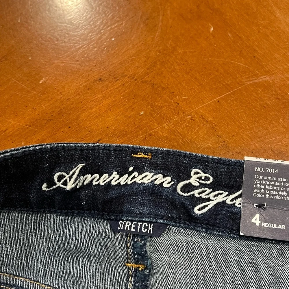 NWT American Eagle Outfitters AE Low Rise Jeggings Dark Indigo Wash 4R Stretch - Picture 11 of 16